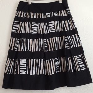 Talbots lined tribal print striped fit and flare